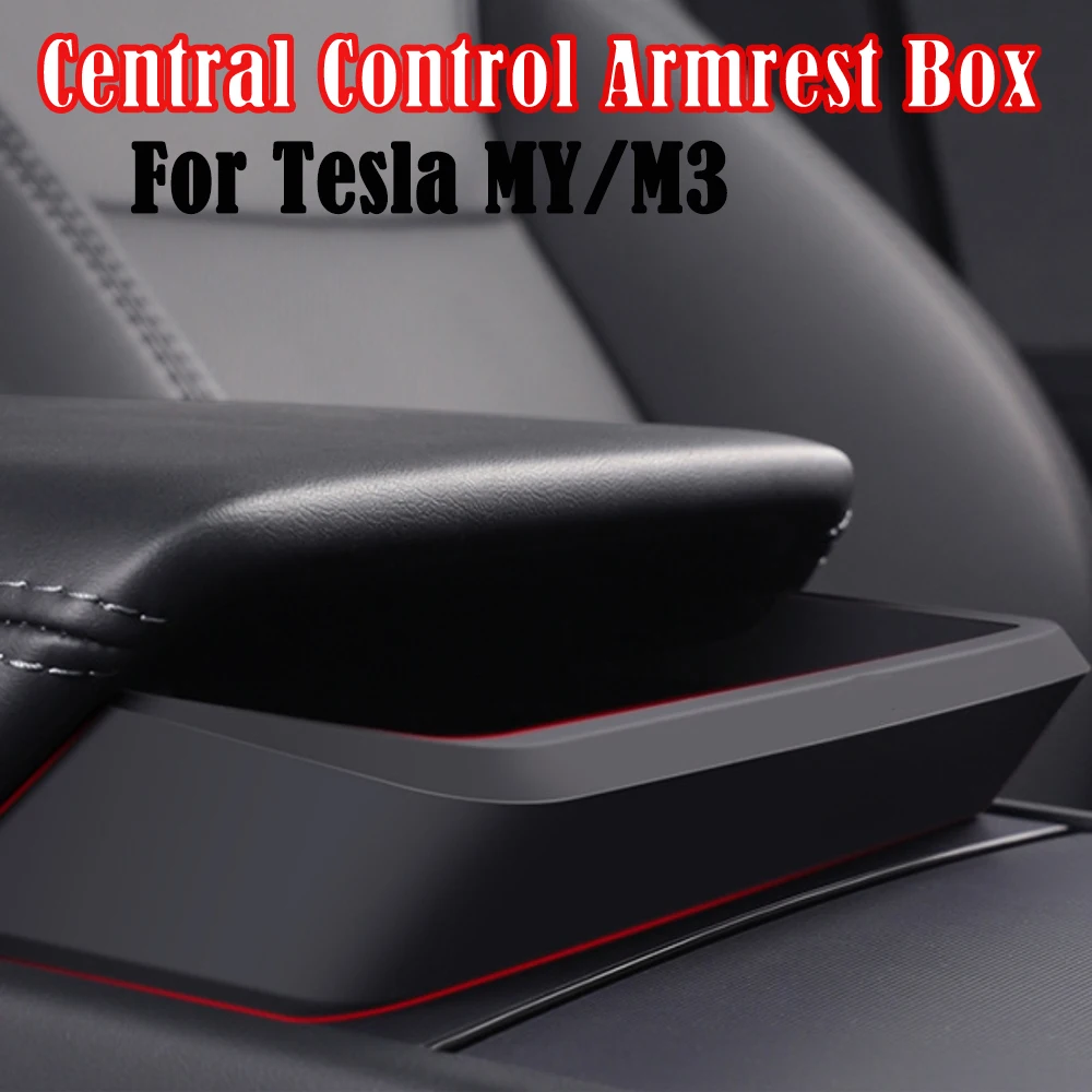 

Car Armrest Storage Box for Tesla Model 3/Y 2025 Waterproof Center Console Organizer Portable Auto Interior Accessory