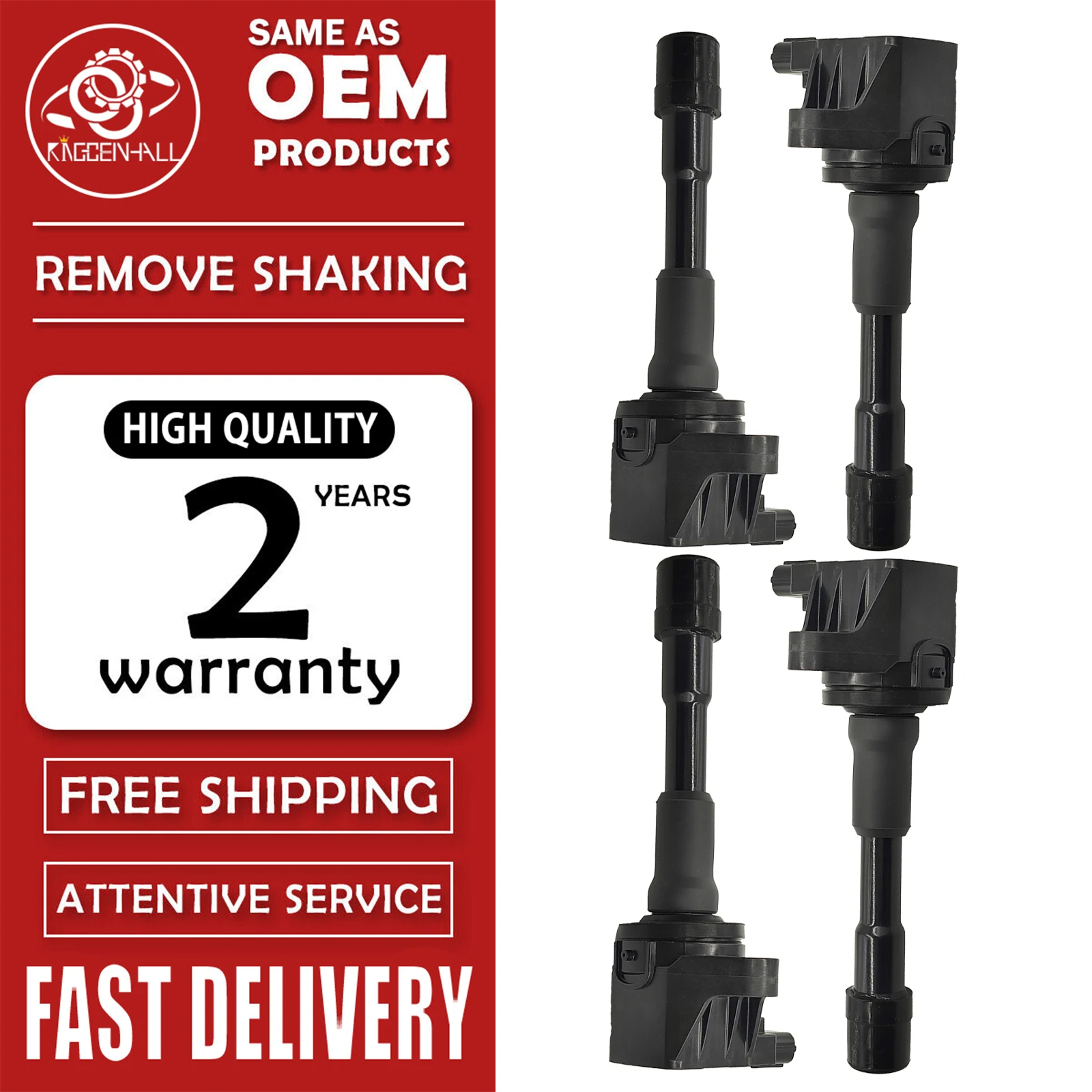 

4PCS New Ignition Coil 30521-PWA-003 30521-PWA-S01 CM11-108 Compatible With Honda Civic Hybrid 1.3L Jazz Fit City 2002-2011