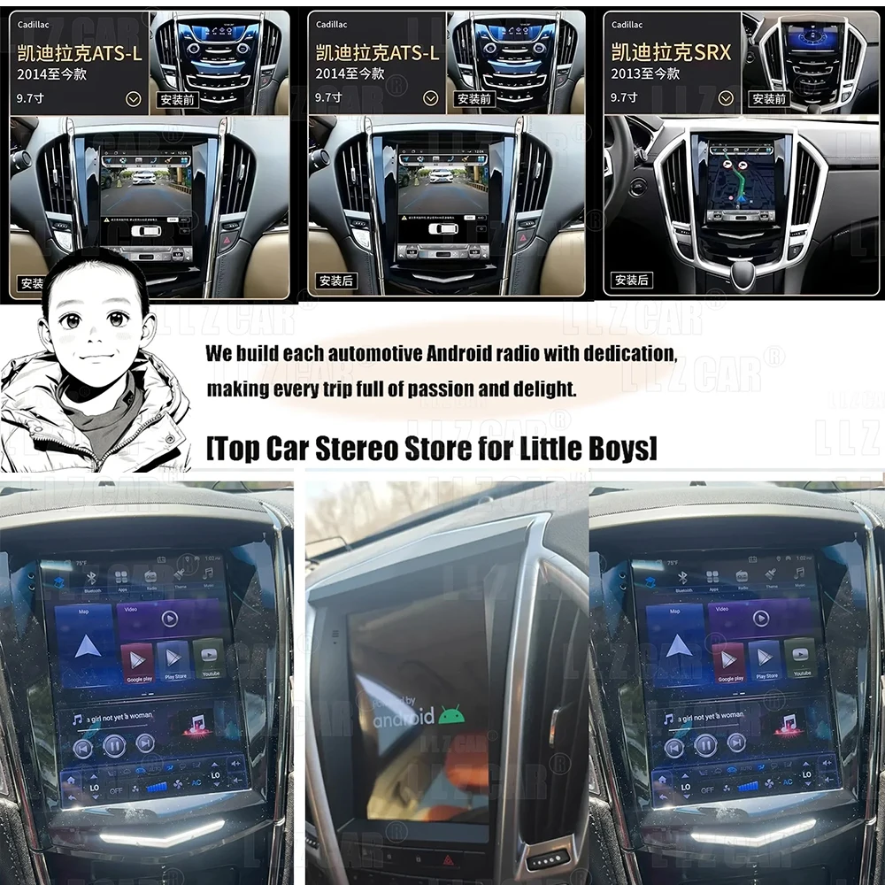 Pantalla Android 13.0 para Cadillac ATS CTS XTS SRX Escalade 2015 2016 2017 2018, Radio Bluetooth, Reproductor Multimedia Central Estéreo