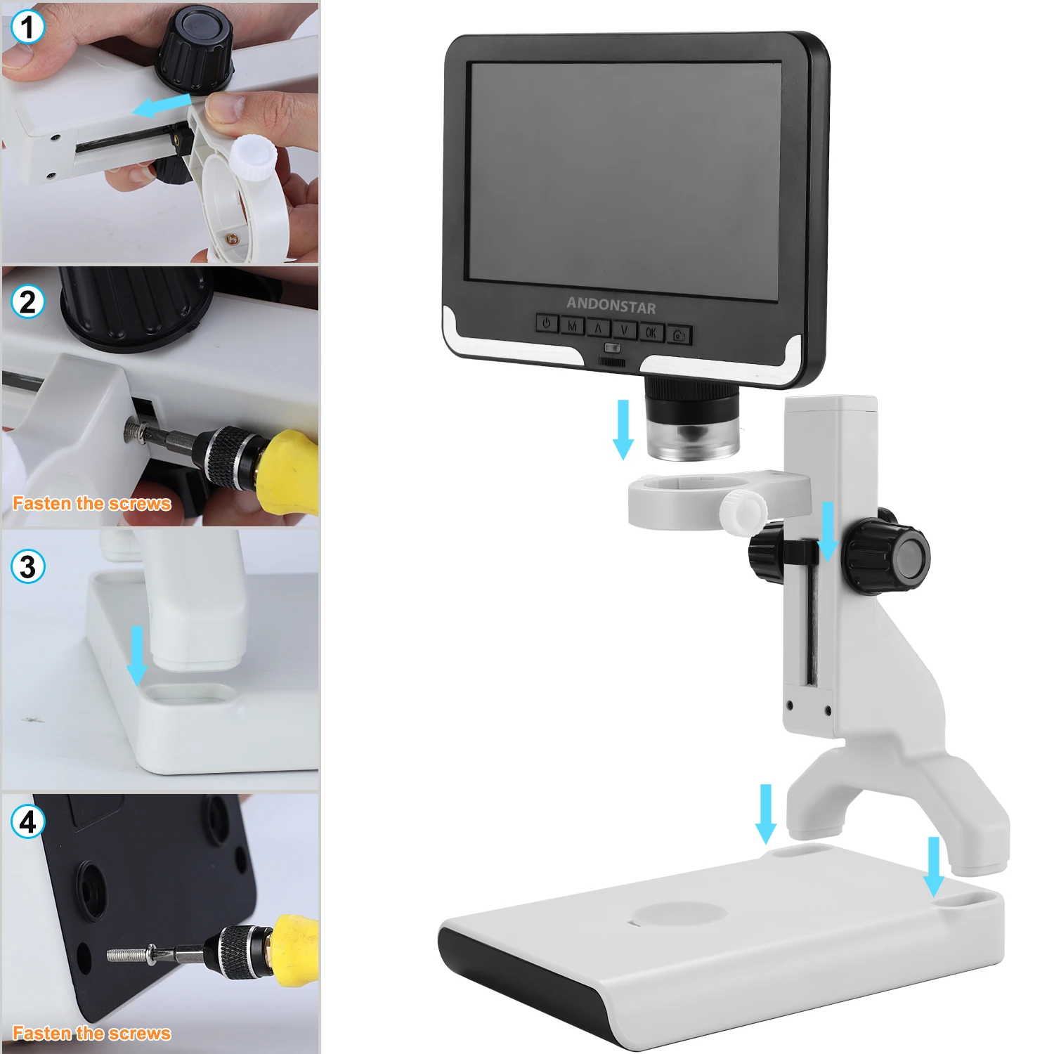 

7Inch LCD Screen 2MP 1080P 200X Digital Microscope Student Educational Biologic Handheld Endoscope Camera for Kids Children Gift