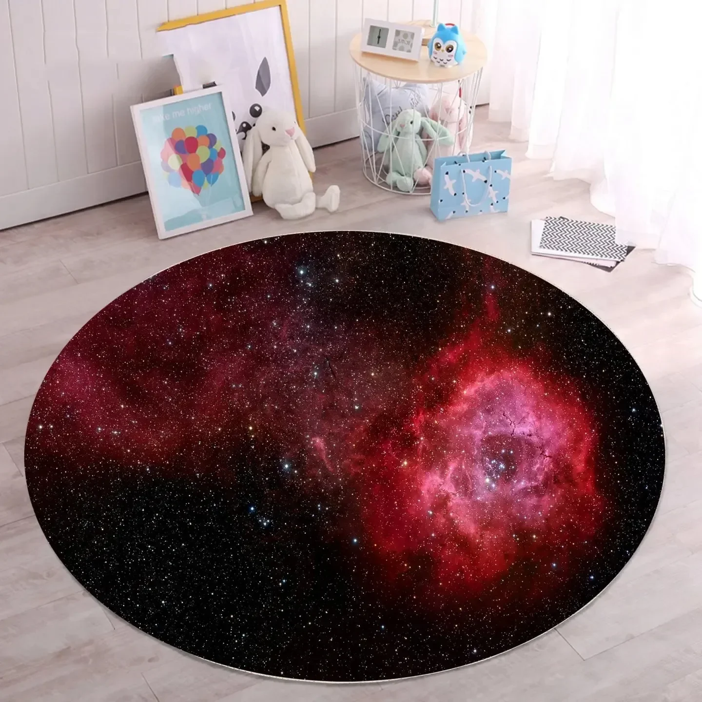 Galaxy Universe Space Stars Round Carpet Starry Sky Circle Rug Playroom Bedroom Living Room Balcony Floor Mat Home Decor Doormat