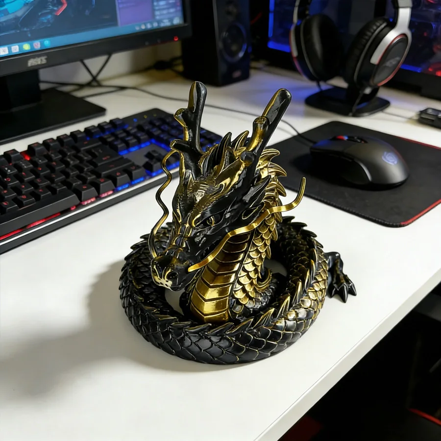 5/1pcs Giant90-30cm 3D Printed DragonStatue Figurine, Articulated Jointed Colorful Collectible Home Office DecorDesktop Ornament