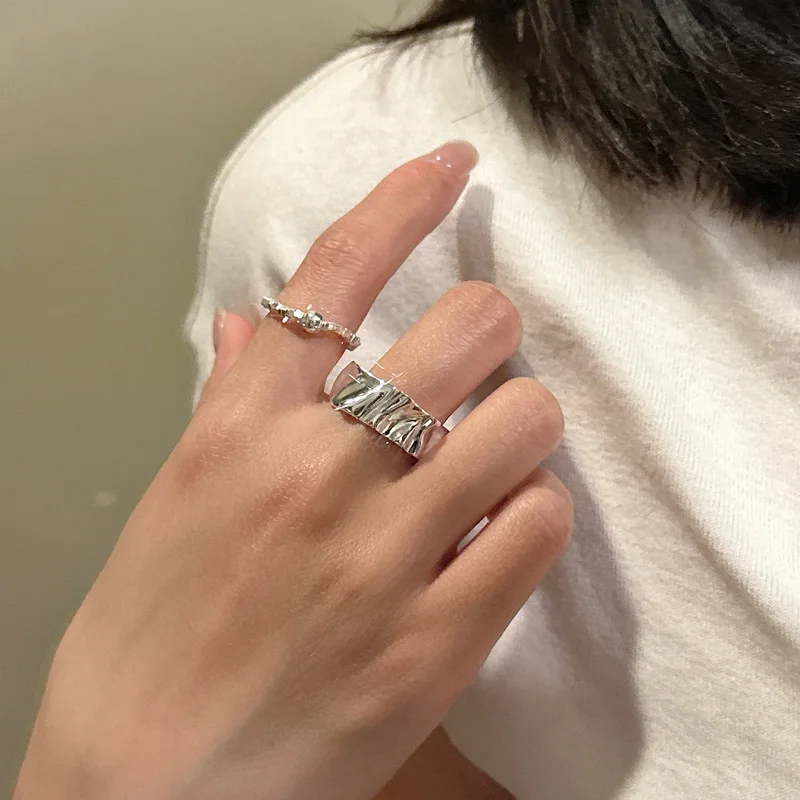 

Простое японское дизайнерское модное сладкое открытое кольцо из стерлингового серебра S925