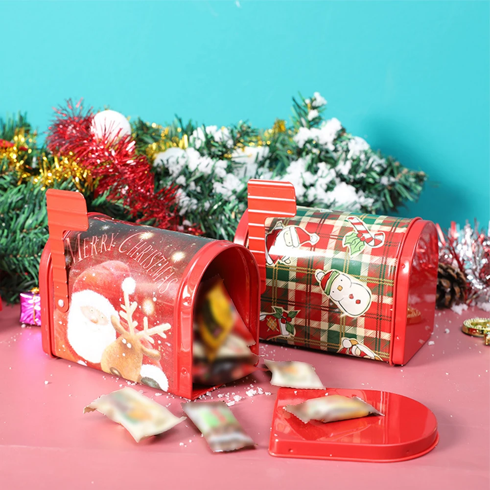 

Cute Mailbox Design Christmas Candy Jar Christmas Tin Box Biscuit Storage Box Childrens Gifts Box Your Xmas Atmosphere