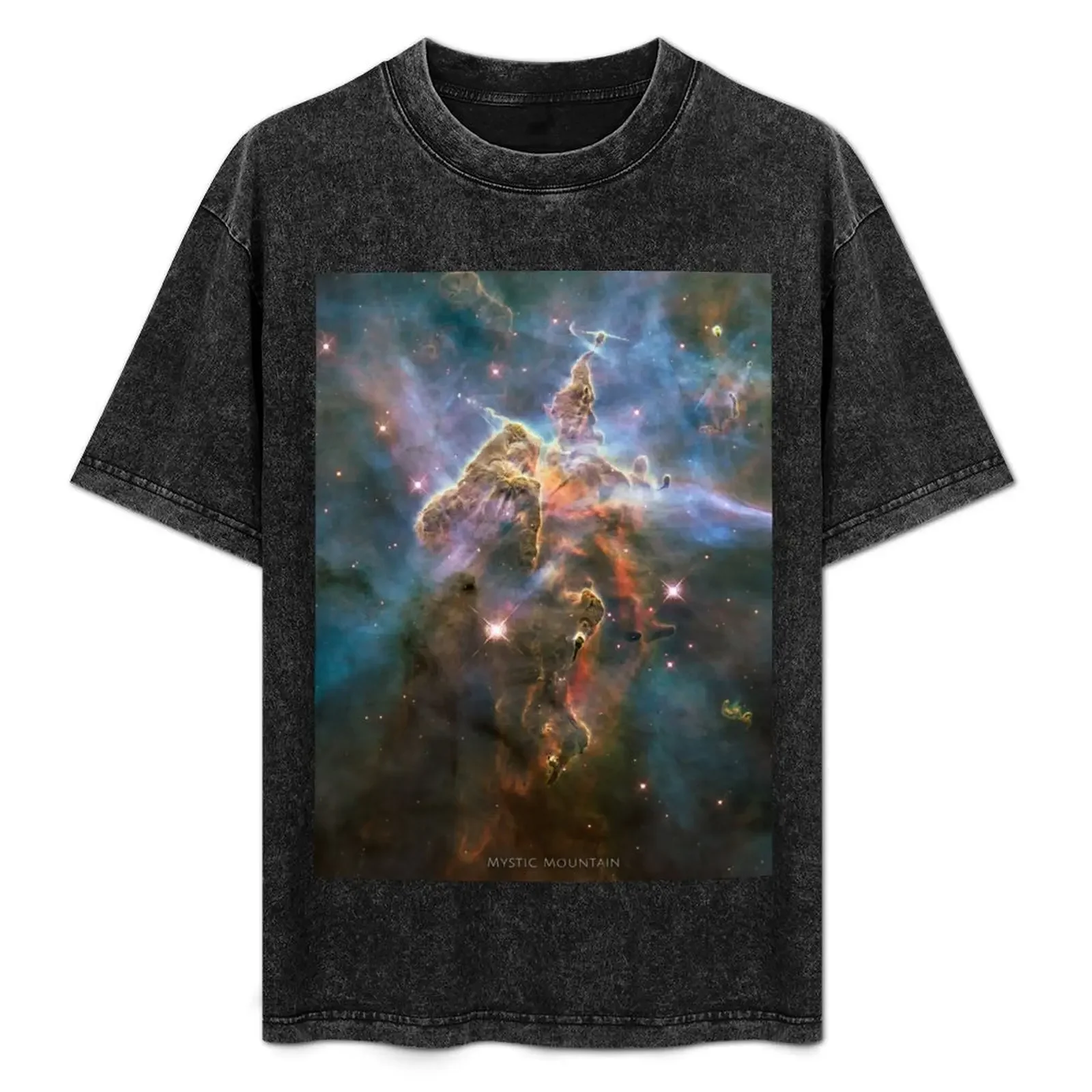 

Mystic Mountain Nebula HD! T-Shirt T-shirts oversize topping sublime blue lock T-shirts for men cotton