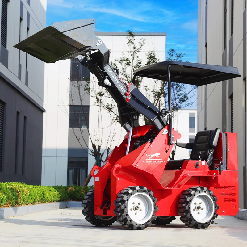 

Euro 5 Household 15 HP Wheel Skid Steer Loader 4WD High Quality Small Loading Transporter Crawler Mini Skid Loader Customized