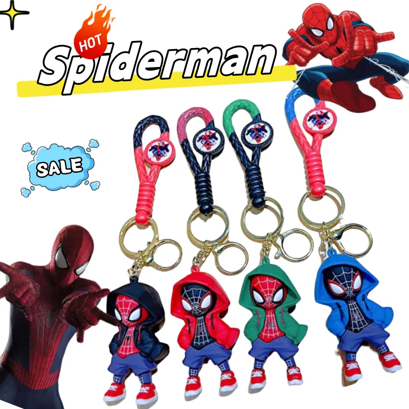 جديد سبايدرمان مارفل لطيف ولطيف شخصية باردة عالية القيمة طالب مقاوم للماء حقيبة الظهر الطرفية دمية قلادة سلسلة مفاتيح السيارة #2