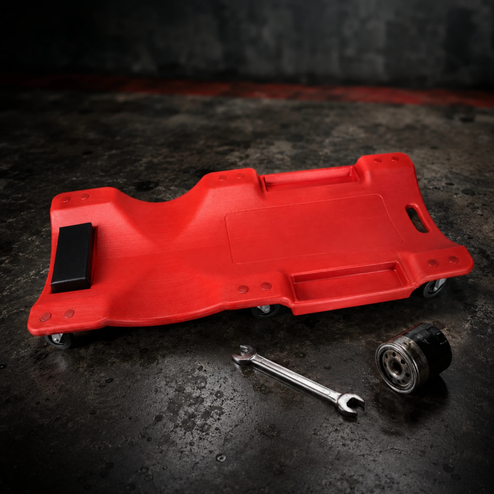 Blow Molded Rolling Creeper Swivel Casters Mechanic Creeper Board Shop Tool Raised Edges for Garage view 6