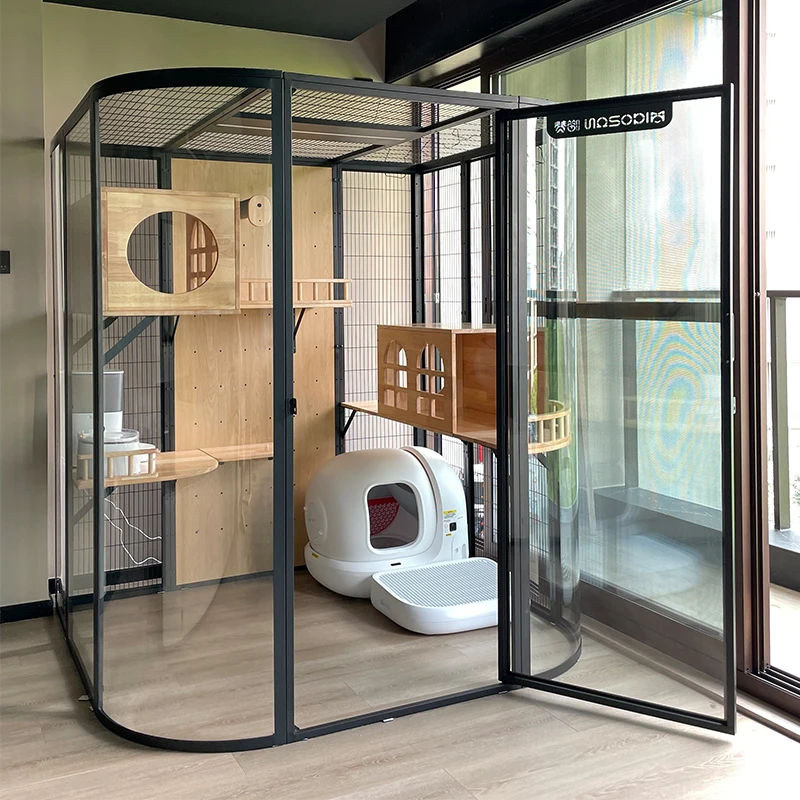 

Super large panoramic cat villa home luxury large space glass interior