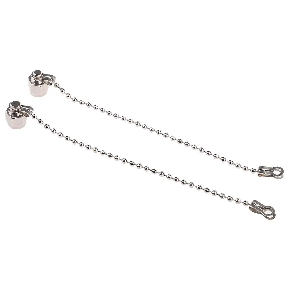 SMA Female Connector Cover with Chain RF Coax Dustproof Cap Copper Nickel Plate for Signal Protection