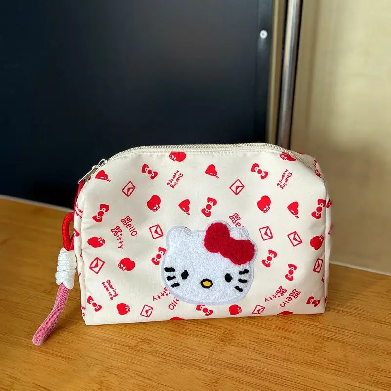 Sanrio Hello Kitty Large-capacity Cosmetic Bag Cartoon Kitty Cat Portable Travel Storage Bag Wash Skin Care Products Clutch Bags