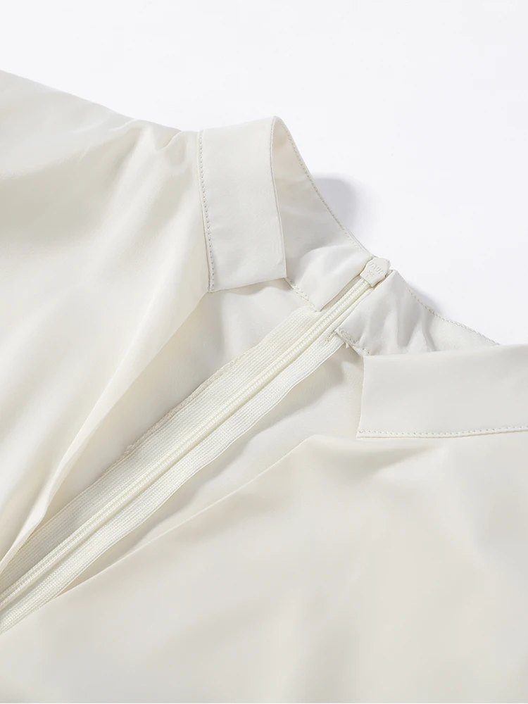 Tief Ausgeschnittenes Tailliertes Langes Kleid mit Weitem Rock für Damen Sexy Puffärmel Einfarbiges Schlankes Abendkleid Charmante Damenkleider – Detail 6