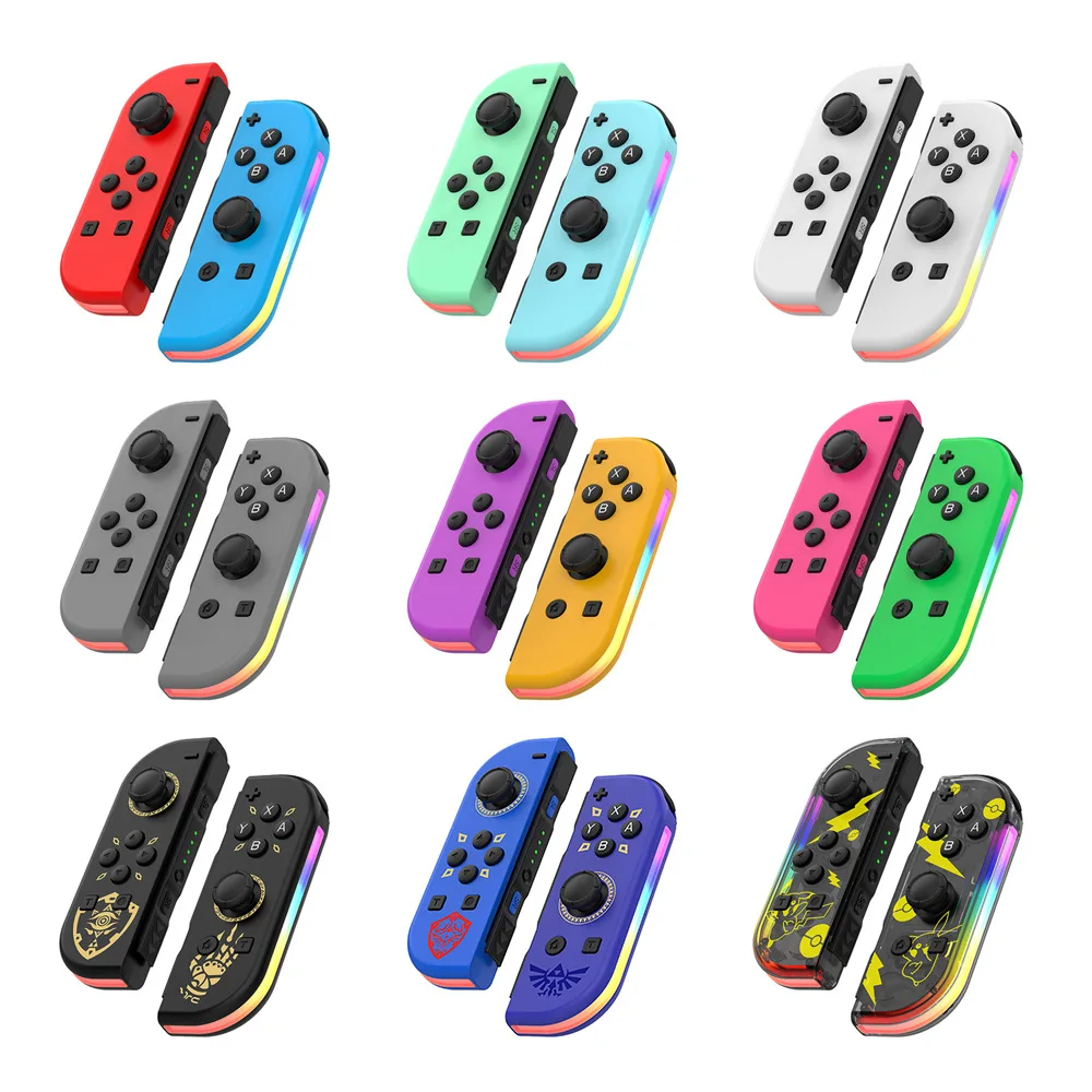 JOY-02 Wireless Gamepad NS RGB LED L/R Joypad for Switch Lite Oled Joystick with Dual Vibration Wake up Controller