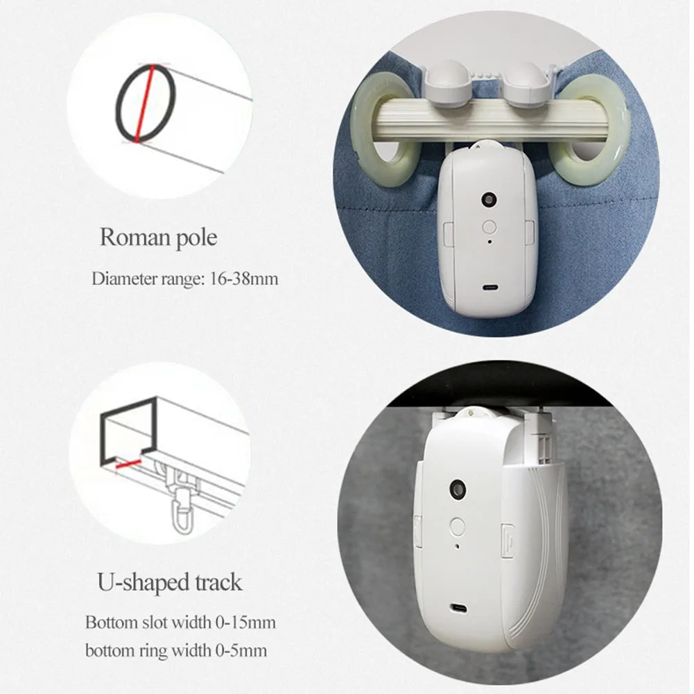 Ouvre-rideau électrique avec télécommande, romain, rail TU, automatique, batterie intégrée 4000mAh, appareil pour maison intelligente, le plus récent