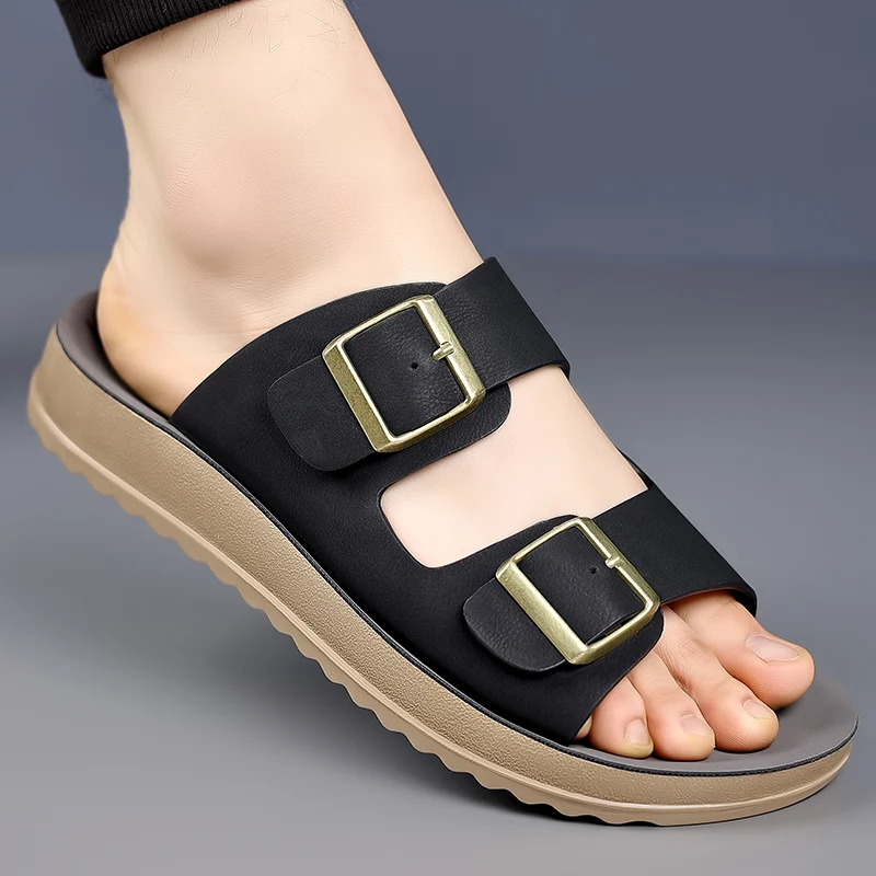 شباشب منزلية للرجال من العلامة التجارية، أحذية شاطئ عصرية للترفيه في الهواء الطلق، أحذية تخييم خفيفة الوزن للرجال في الصيف