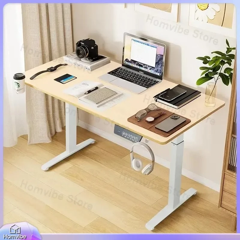 

Electric Height Adjustable Standing Desk Ergonomic Computer Desk with Cup Holder Headphone Hook Desktop Workstation for Home