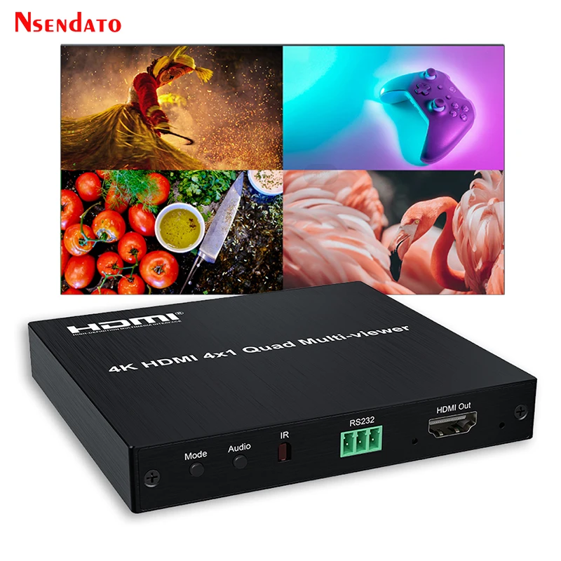 

4K HDMI-Compatible Quad Screen MultiViewer Switch 4X1 HDMI Quad Seamless Multi Viewer 4 In 1 out HDMI multi-viewer For PS4 PC TV