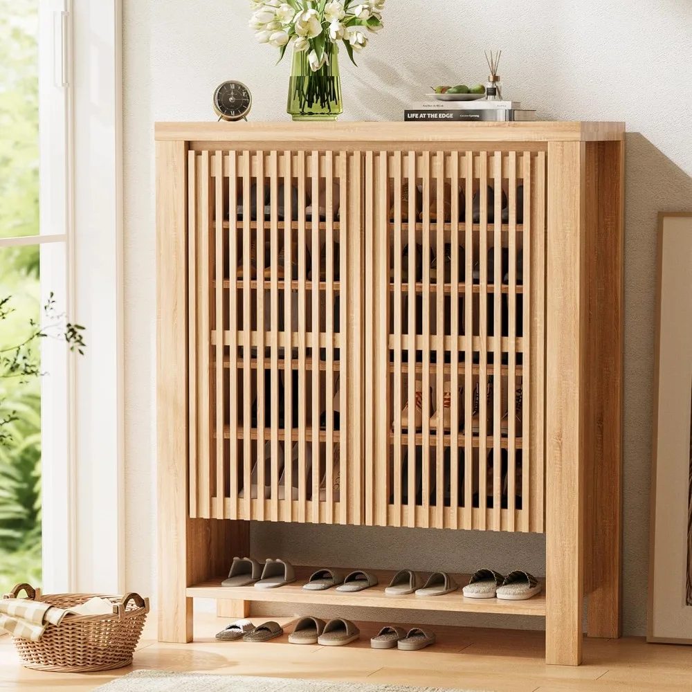 

43 high shoe cabinets with doors, 8-story entrance shoe cabinets with adjustable shelves, and modern independent shoe racks