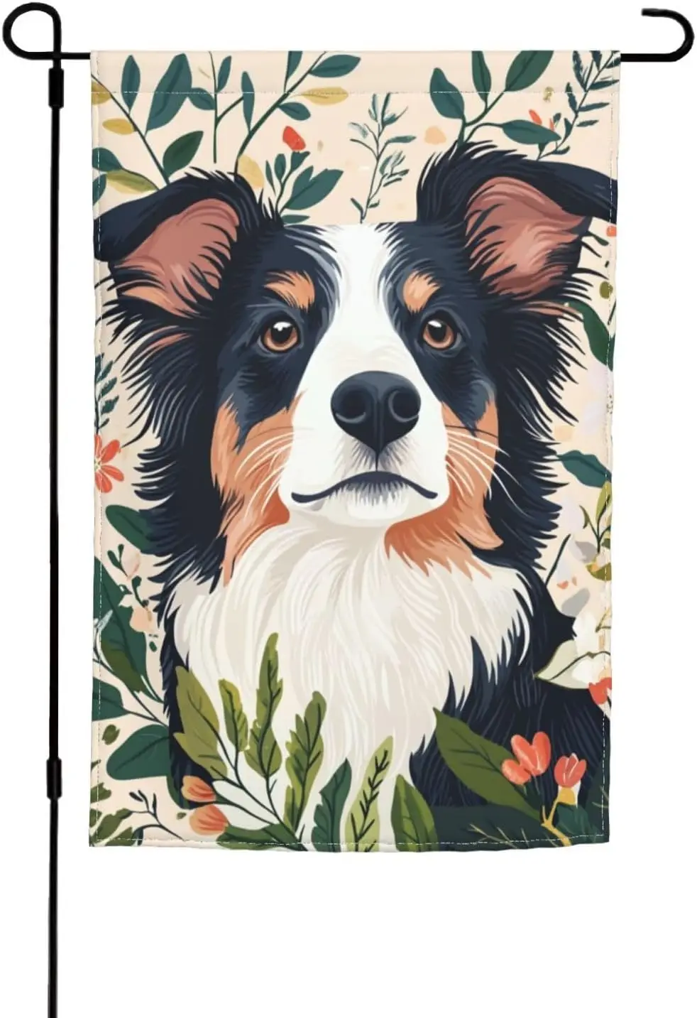 Flower Australian Shepherd Dog-2 Garden Flag Double Sided Flags Banner For Outdoor House Decoration Patio Lawn Home Signs Fl uui