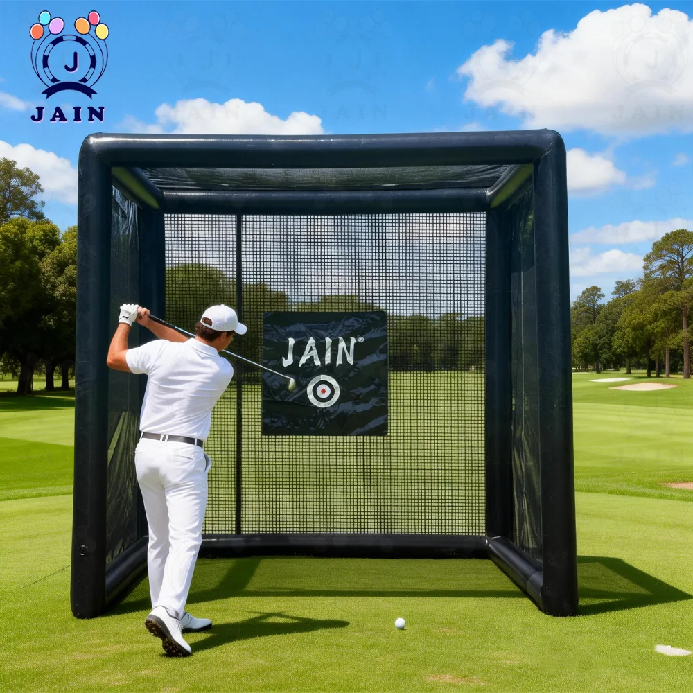 Stock! PVC Inflatable Golf Simulator Baseball Net Soccer Practice Batting Cage Available for Indoor and Outdoor Rental