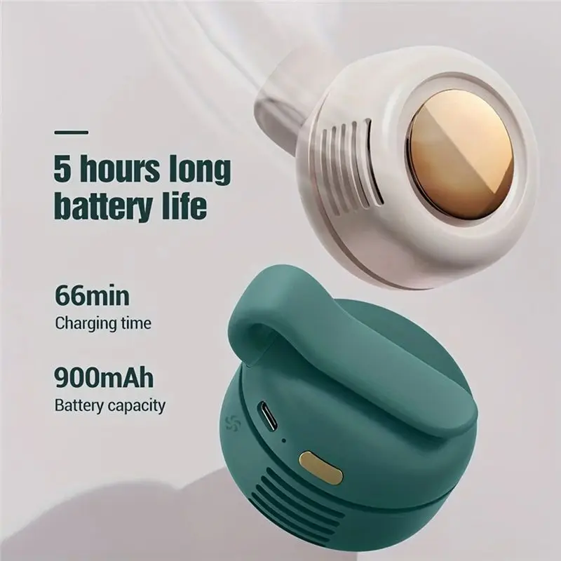 A005-Waist-Clip Mini Cyclone Fan Lazy Clip-On Small Cyclone Fan Three-Speed Silent Strong Wind White