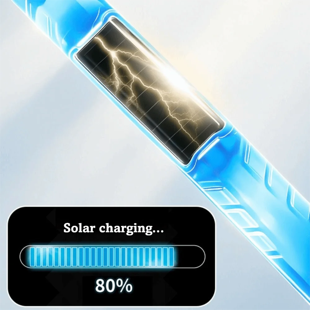 1pc Solar Powered Solar LED Strobe Flash Light Colorful Dynamic Waterproof Motorcycle Decorative Lamp Scratch Guard