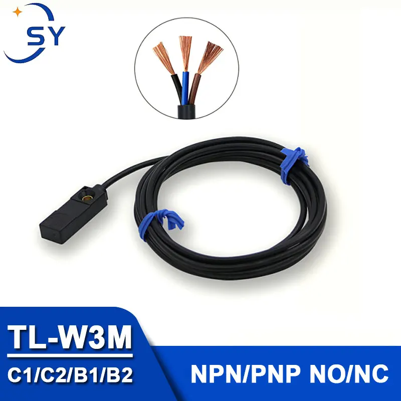 Inductive Proximity Switch 3-wire Sensor Switch NPN PNP NO NC Metal Detector TL-W3MC1 TL-W3MC2 TL-W3MB1 TL-W3MB2 3mm