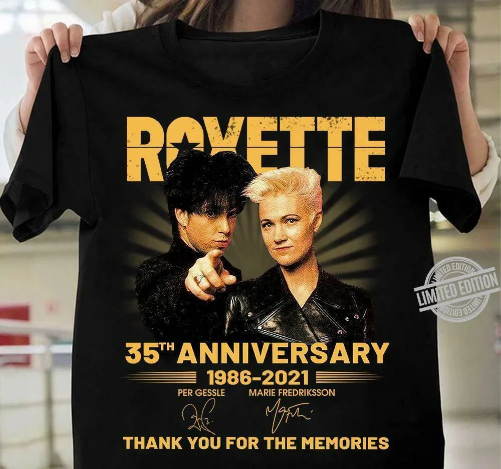 

Рубашка унисекс с надписью «ROXETTE» на годовщину 35 лет