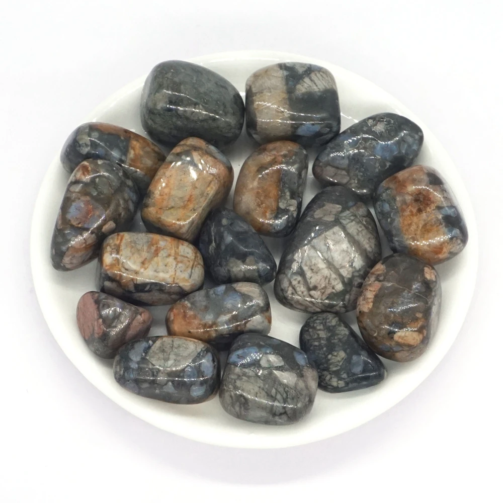 

Tumbled Stone Natural Gemstone Rhyolite Crystal Quartz Healing Chakra Specimen MIneral Feng Shui Home Decor Collection Craft