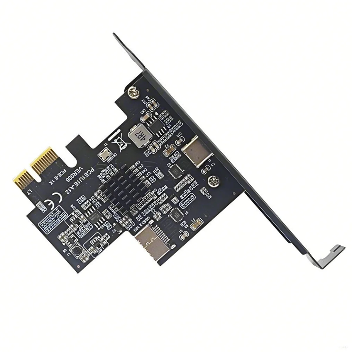 Carte PCI-E 1X vers Type-E + Type-C 6 000 USB3.2 SEN2 10Gbps ASM3142 Puce PCI-E vers Adaptateur USB-C pour Ordinateur de Bureau