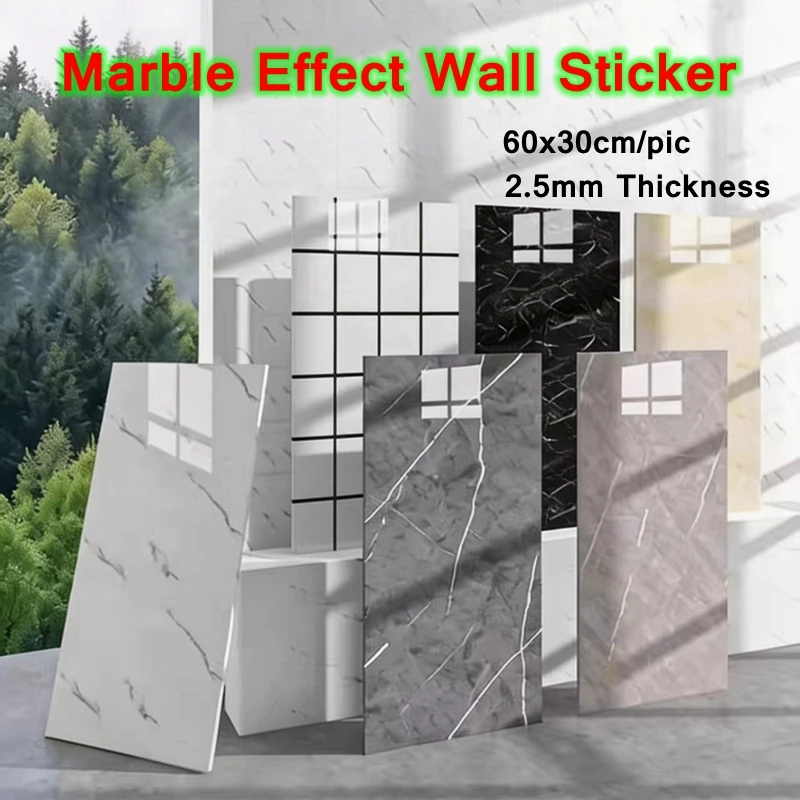Schlafzimmer Küche Wandaufkleber Marmor-Effekt Selbstklebend Wasserdichte PVC-Duschpaneele Badezimmer-Wandfliesen Selbstklebende Tapete