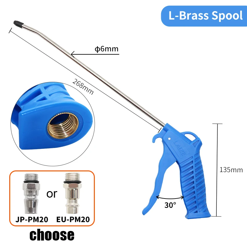 NUODA Pneumatische Luftblaspistole Typ EU und Japan Blasende Airsoft-Pistolen Reinigungswerkzeug Staubspray 1/4" Port Duster Clean