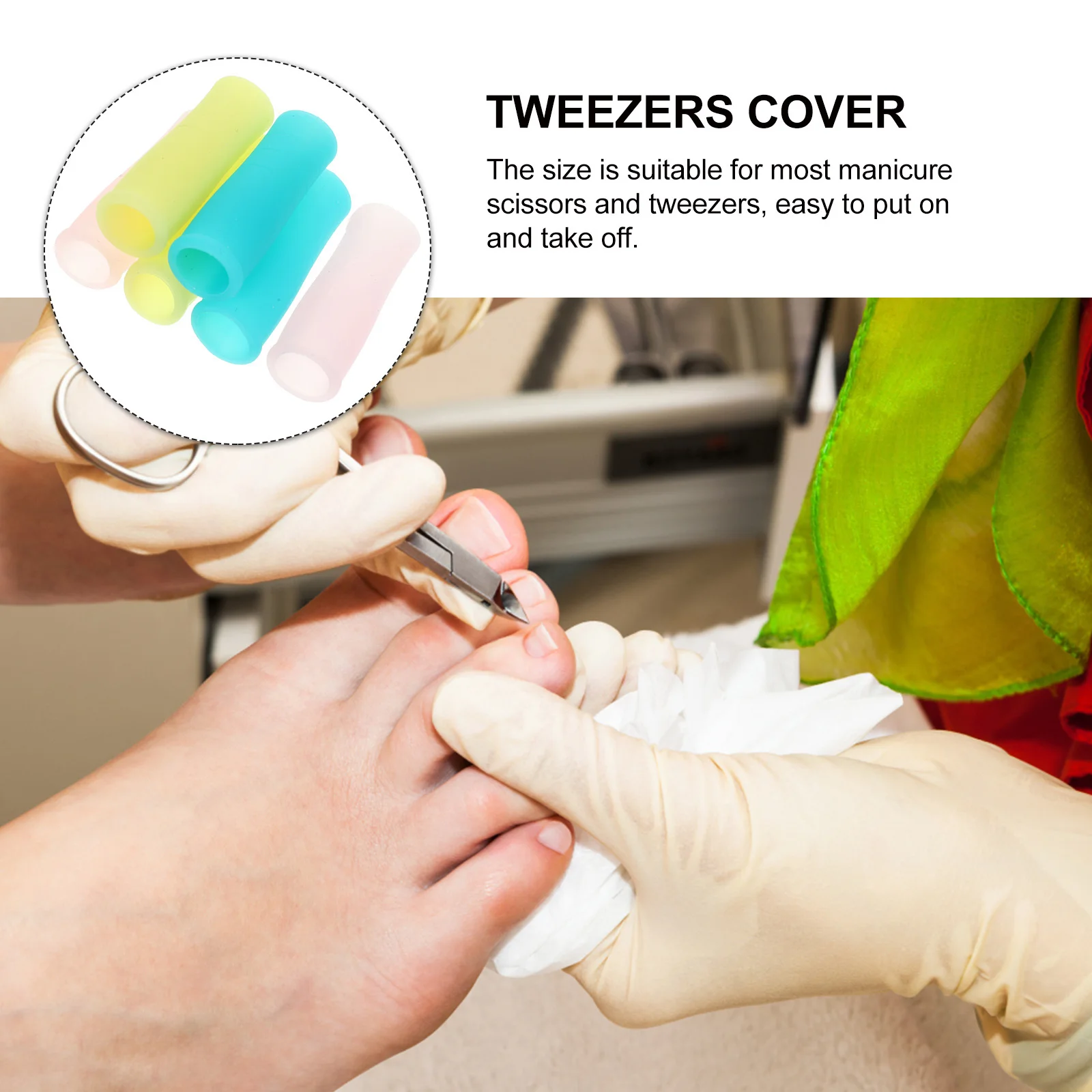 

12pcs Silicone Manicure Scissors Covers Cuticle Trimmer Handle Sleeve Protective Caps For Tweezers Nail Art Tools Storage