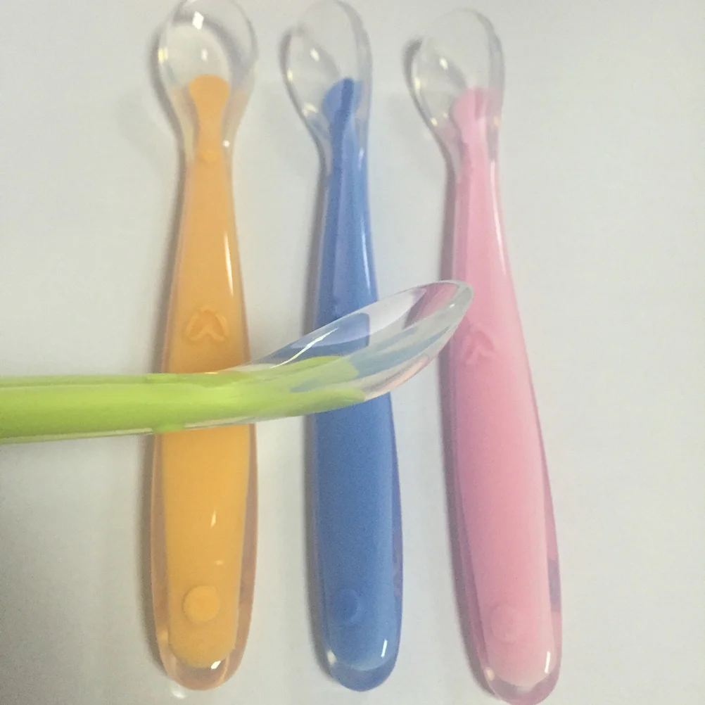 4 pçs colheres de alimentação do bebê colheres de alimentação de treinamento de silicone para dentição segurança crianças pratos aprendizagem molar