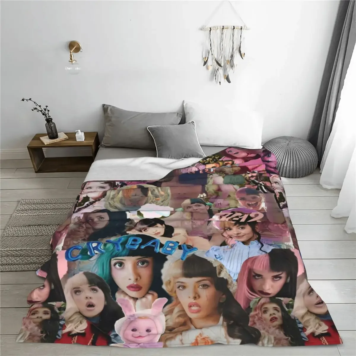 Melanie Martinez Singer Blankets Flannel Spring/Autumn Music Portable Soft Throw Blankets for Bed Bedroom Bedspreads