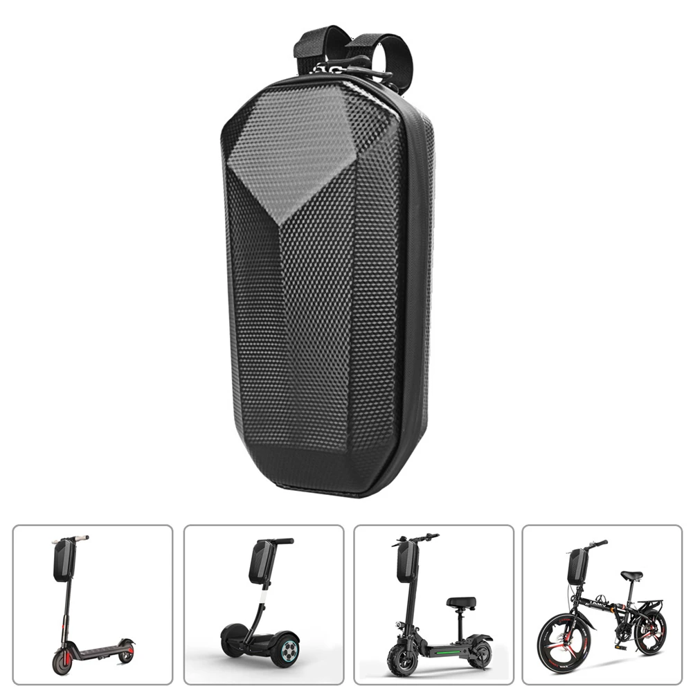 Scooter Bags PU Waterproof Bicycle Bag Large Capacity Electric Skateboard Front Handle Hanging Bags Riding EVA Hard Shell Bag