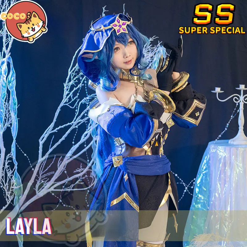 

CoCos-SS Game Genshin Impact Layla Cosplay Costume Game Cos Genshin Impact Cosplay Evening Star Layla Costume and Cosplay Wig