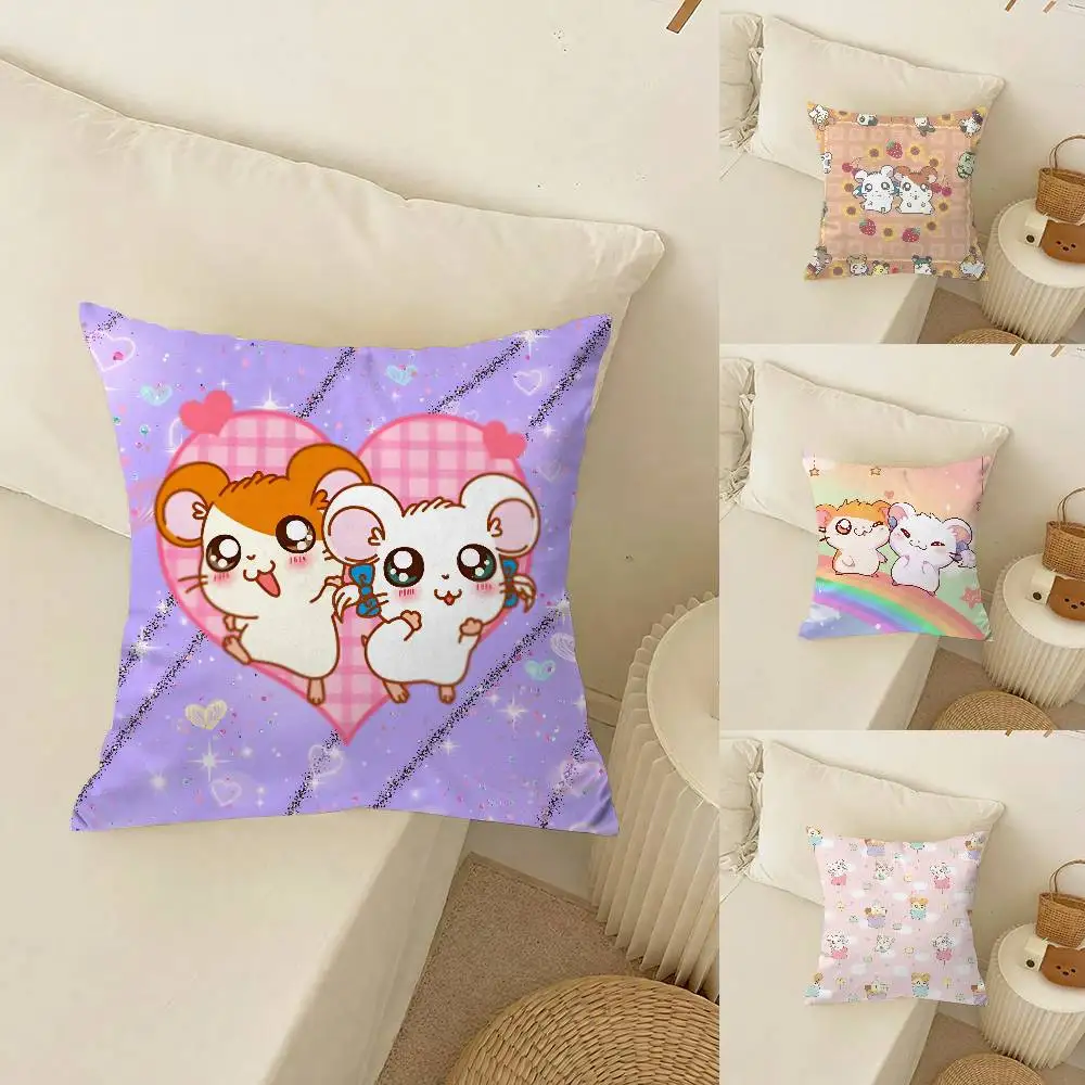 

Anime KWaii H-HamtaSro Pillow Case Plush Cottony comfort for Sofa Bed Silky elegant Invisible zipper Custom Decorative cushion c