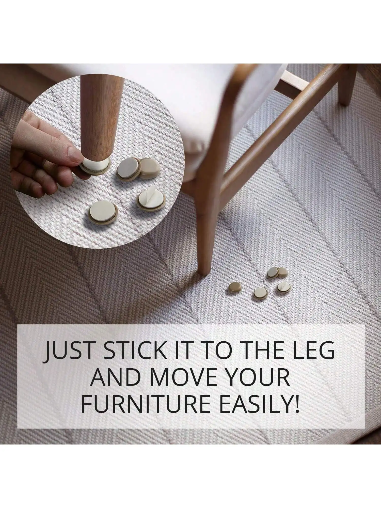 40 PCS Self-Stick Furniture Sliders,Furniture Glides for Carpet,Furniture Moving Pads for Furniture-Adhesive Carpet Sliders