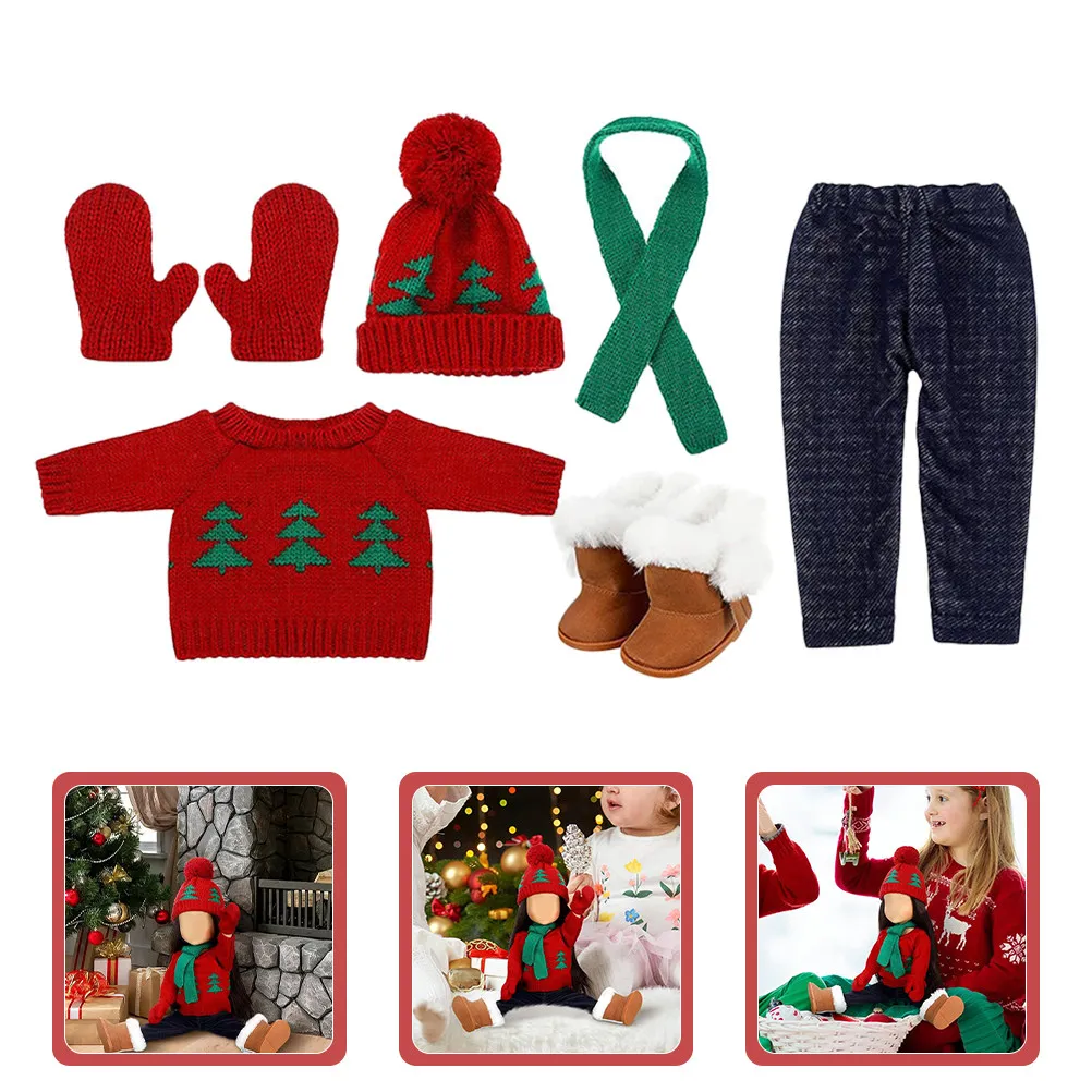 

1 комплект: 18-дюймовый мини-костюм для Рождества из хлопка, многоразовый, моющийся, для праздничных образов, аксессуары для фотосессий, рождественские элементы