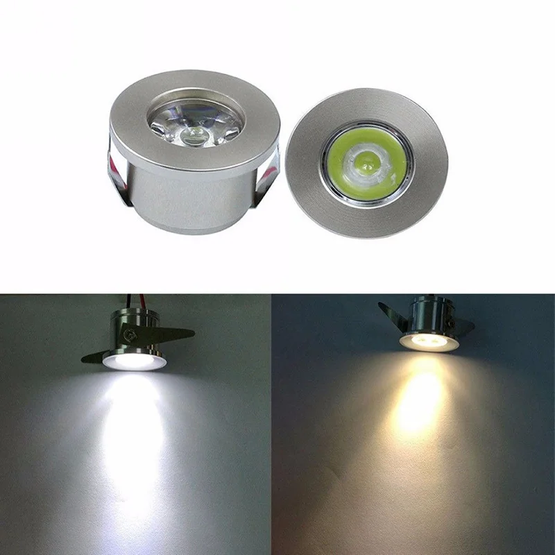1/3W Small Spot Recessed Spotlight Lamp Ceiling Mounted LED Downlight Ceiling Light IP65 Ceiling Lamp Showcase Display Lighting