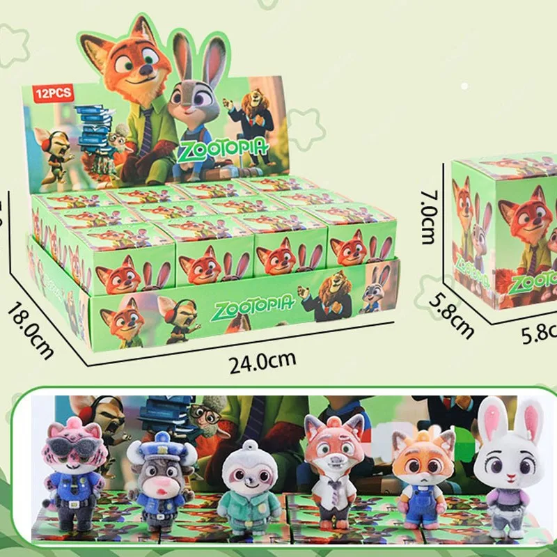 

New 24pcs/Set Cute Zootopia Blind Box Cartoon Nick Judy Characters Figure Toys Dolls for Fans Children Birthday Christmas Gifts