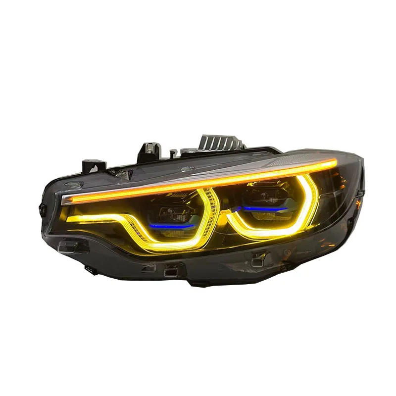 Auto Parts Headlight For BMW 4 Series F32 F36 F80 F82 LED Silver Front Lamp Tri-Color Yellow/White/Amber Upgrade Shadow DRL