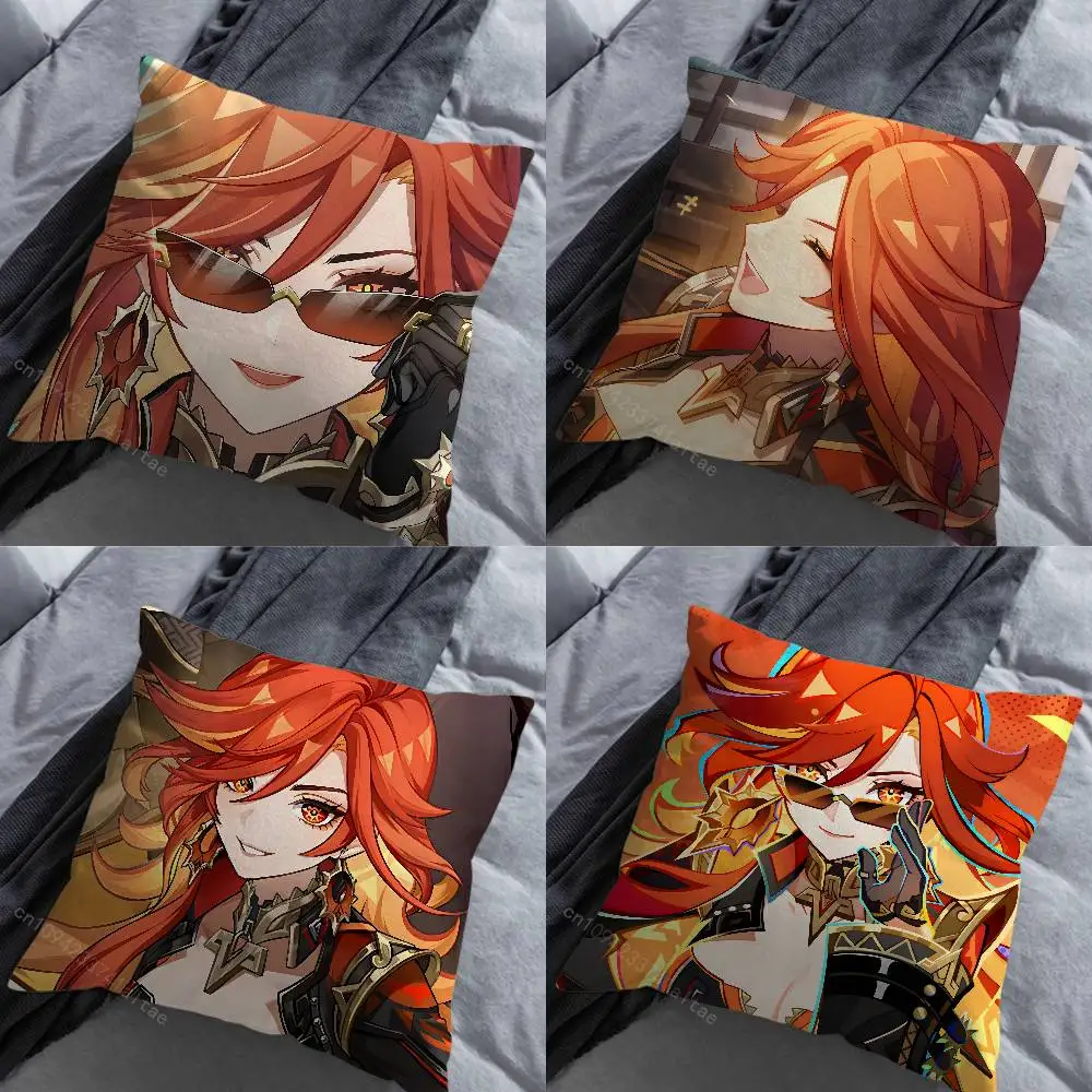 

Cool Art Mavuika Genshin Pillowcase for Sofa Room Office Decor Printing Merchandise All-Match Cushion Cover