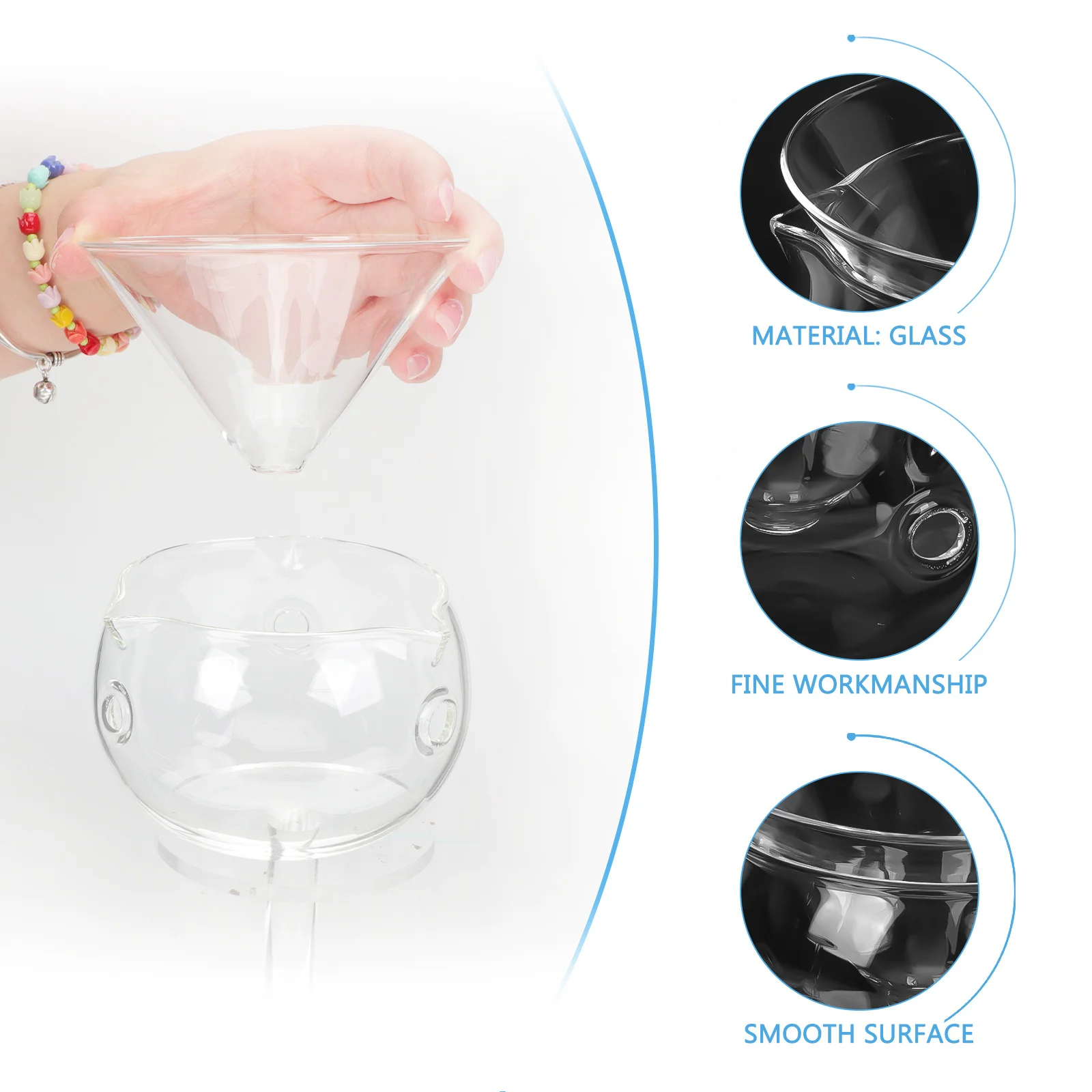 

1Set Glass Salad Bowl Transparent Food Bowl Dry Ice Container Decorative Serving Bar Ice Chamber Bowl,glass Salad Bowls