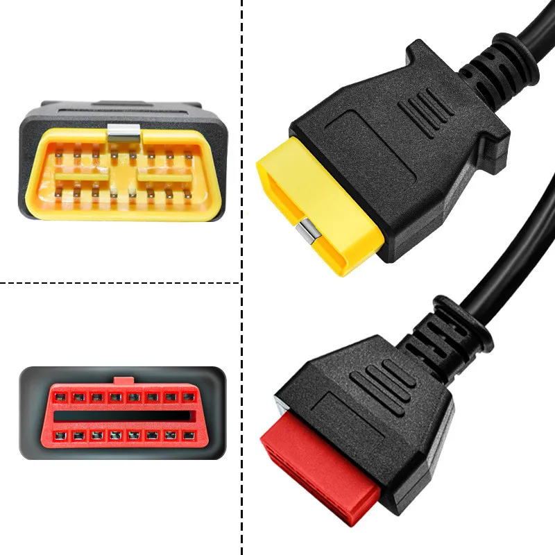 Universal 16 Pin Male To 16 Pin Female OBD 2 OBD II Extension Connector For Auto Diagnostic Extending Cable