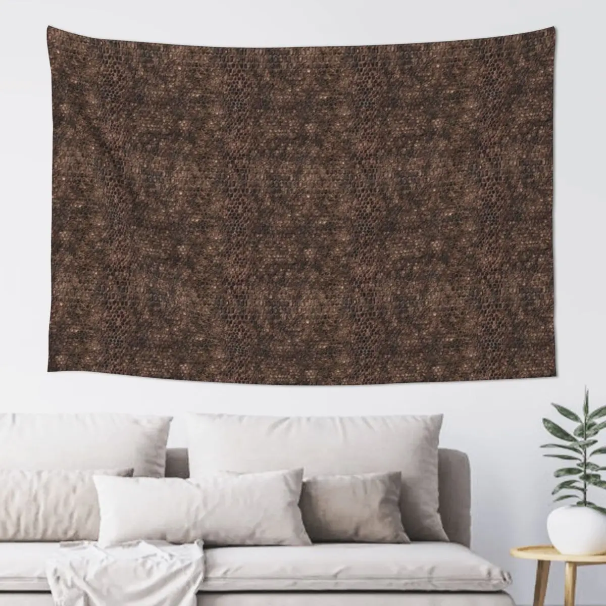 Brown Snake Skin Pattern Design Tapestry Funny Wall Hanging Aesthetic Home Decoration Tapestries for Living Room Dorm Room