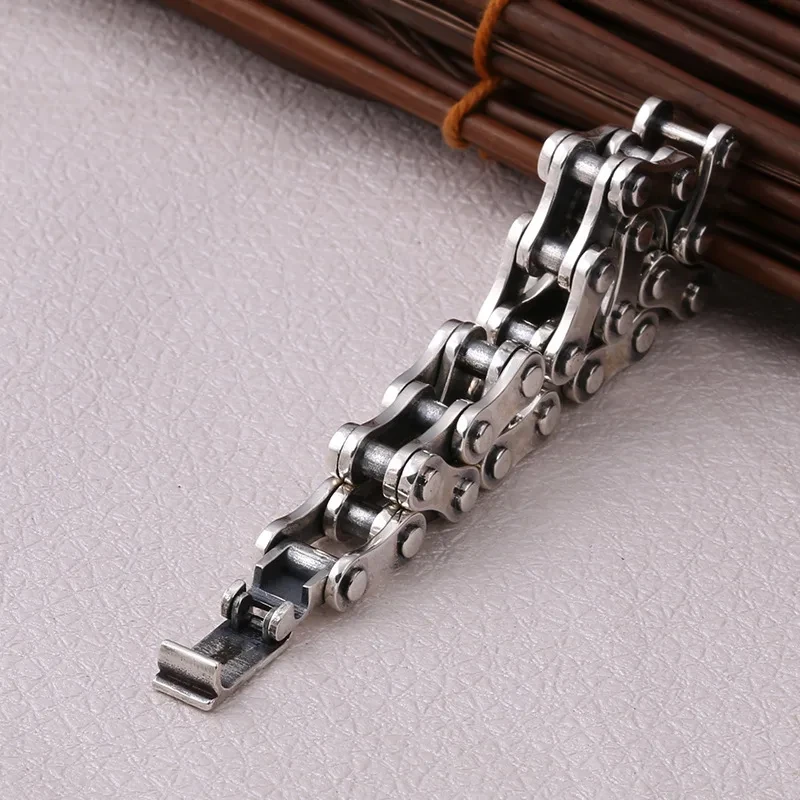 100% S925 Sterling Silver Bracelet 10MM Bicycle Punk S925 Silver Jewelry Never Fade Carry certificate Men Women Jewelry Gifts