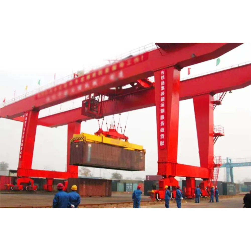 항구 물류 및 철강 공장 운영을 위한 YUGONG 브랜드 유압 갠트리 크레인 50Ton 30M 스팬 중장비 리프팅 시스템