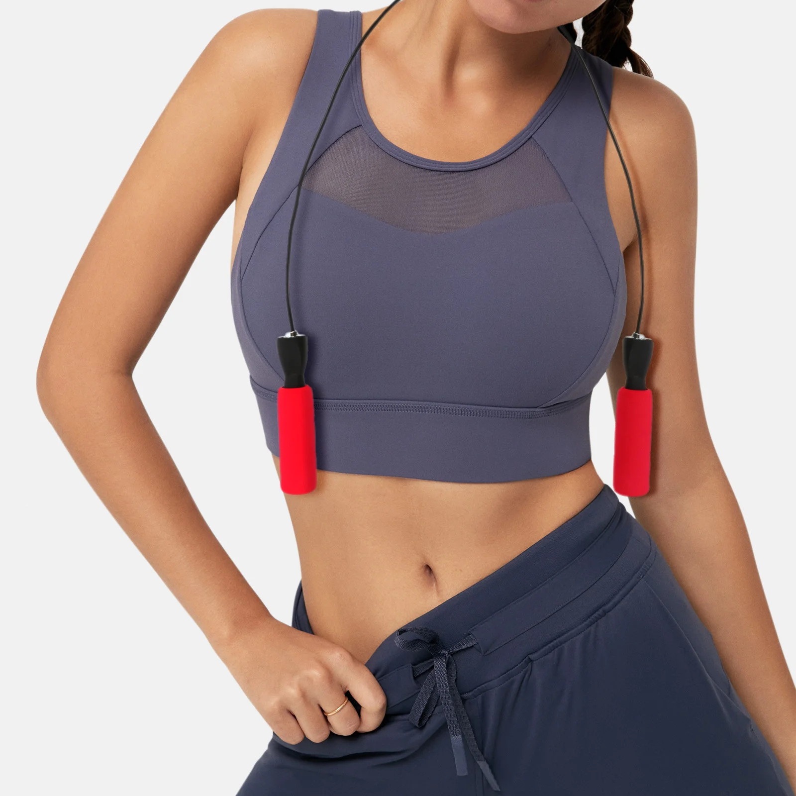 

4Pcs Jump Rope Comfortable Handle Skipping Rope Portable Fitness Cable School Exercise Workout Equipment Sports Supplies